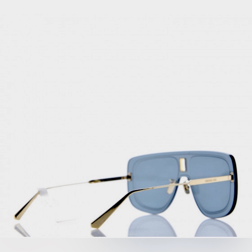 💯AUTH NEW ULTRADIOR MU Christian Dior Sunglasses & Case oversized Blue Gold - Picture 6 of 16